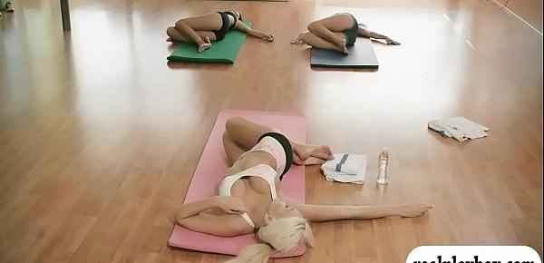  Hot girl yoga exercise while all naked